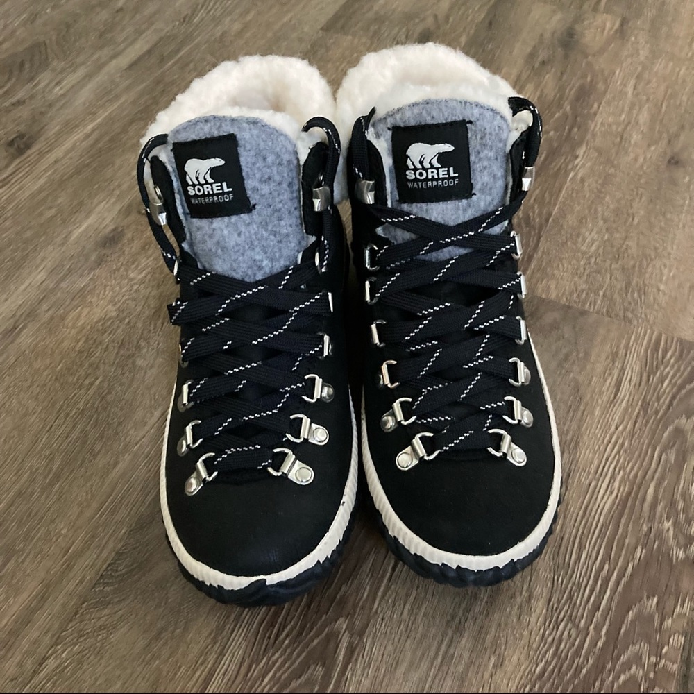 Sorel Out N About Conquest Waterproof Suede Boot Black - Picture 7 of 14